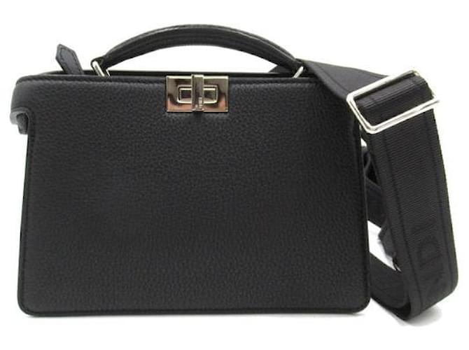 Fendi Peekaboo Leather Handbag Black Pony-style calfskin  ref.1310091
