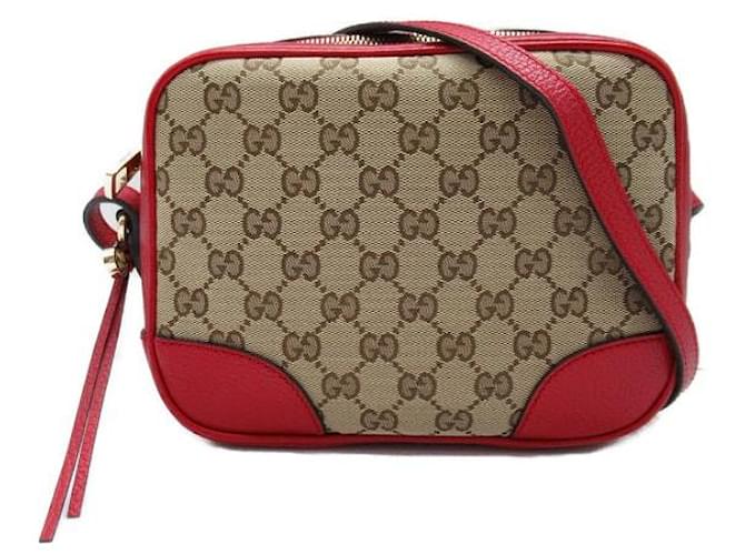 Gucci Sac messager Bree en toile GG Rouge  ref.1310123