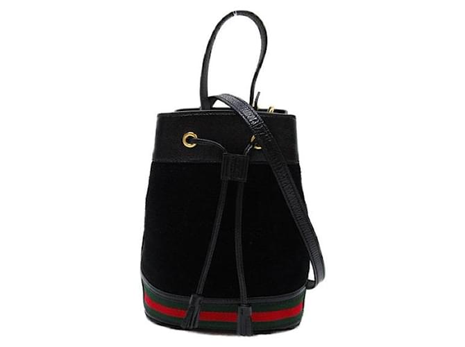 Gucci Suede Ophidia Bucket Bag Black  ref.1310124