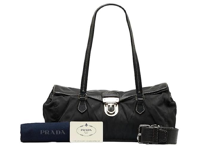 Prada Tessuto Easy Shoulder Bag Black Nylon  ref.1310188