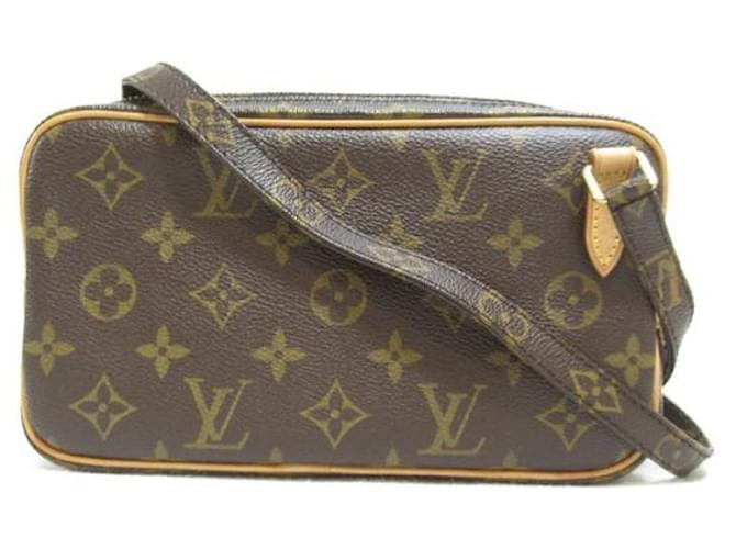 Louis Vuitton Pochette con monograma Marly Bandouliere Castaño  ref.1310219