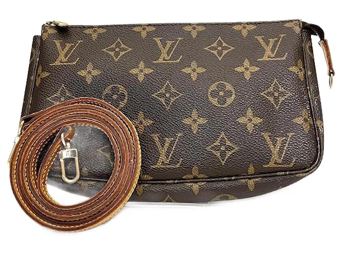 Louis Vuitton Monogram Pochette Accessoires Marrone  ref.1310281