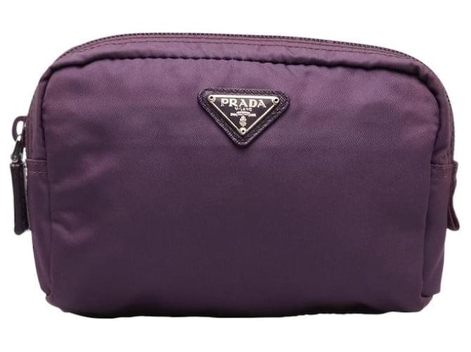 Prada Tessuto Cosmetic Pouch Purple Nylon  ref.1310327