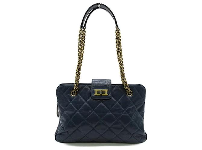 Chanel Crinkled calf leather Reissue Tote Bag Blue Pony-style calfskin  ref.1310429