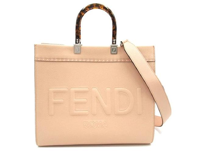 Fendi Sunshine Logo Tote Bag Pink Pony-style calfskin  ref.1310455