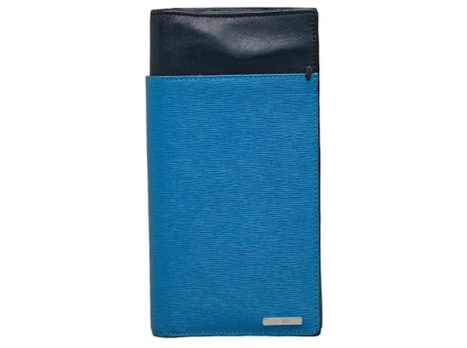 Fendi Leather Two Tone Long Wallet Blue Pony-style calfskin  ref.1310457