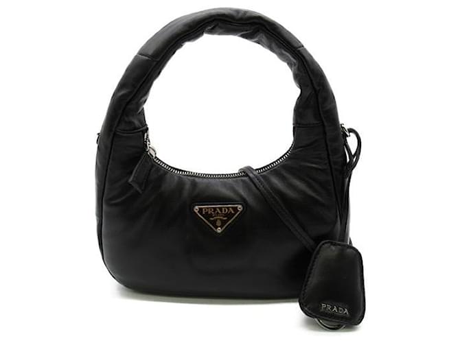 Prada Leather Shoulder Bag Black Pony-style calfskin  ref.1310600