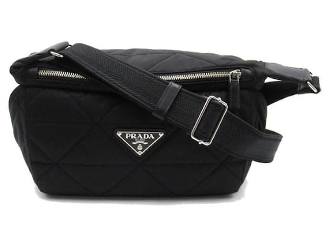 Prada Quilted Tessuto Shoulder Bag Black Nylon  ref.1310602