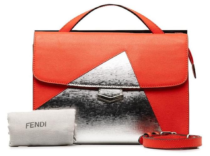 Fendi Leather Demi Jour Bag Orange Pony-style calfskin  ref.1310637