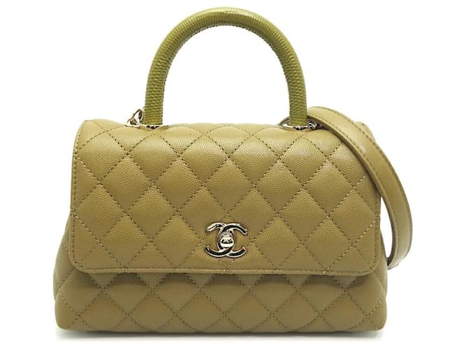 Chanel Cavair Small Coco Handbag Green  ref.1310640
