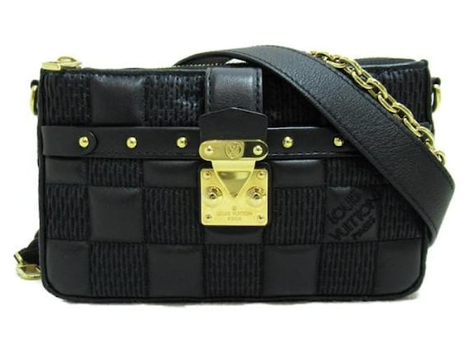 Louis Vuitton Damier Quilt Pochette Troca Black Leather  ref.1310665