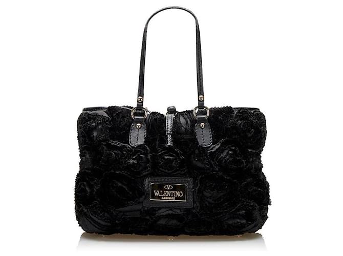 Valentino Rosier-Einkaufstasche aus Seide Schwarz  ref.1310717