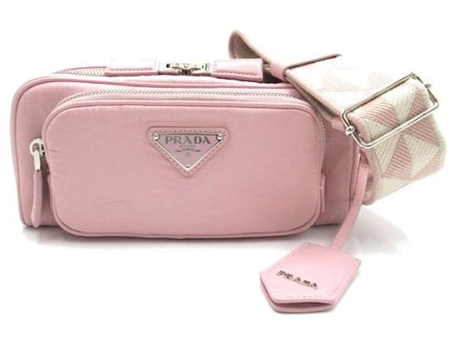 Prada Nappa Antique Multi-Pocket Shoulder Bag Pink Pony-style calfskin  ref.1310721