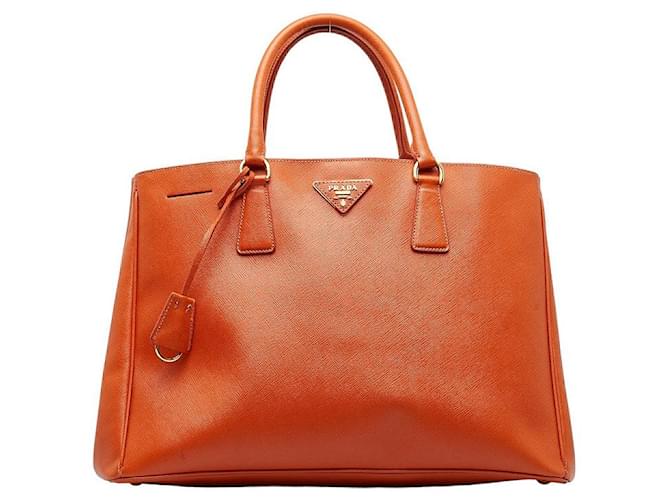 Prada Große Galleria-Tasche aus Saffiano-Leder Orange Kalbähnliches Kalb  ref.1310735
