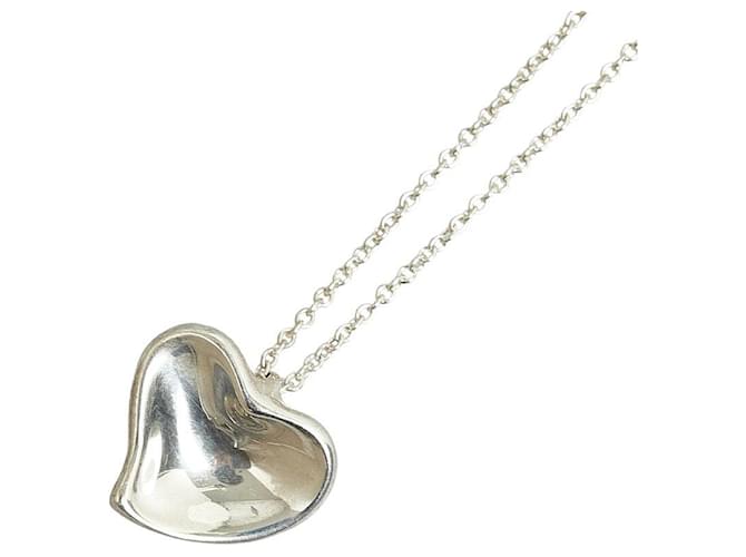 Tiffany & Co Silberne Herz-Anhänger-Halskette Geld  ref.1310749