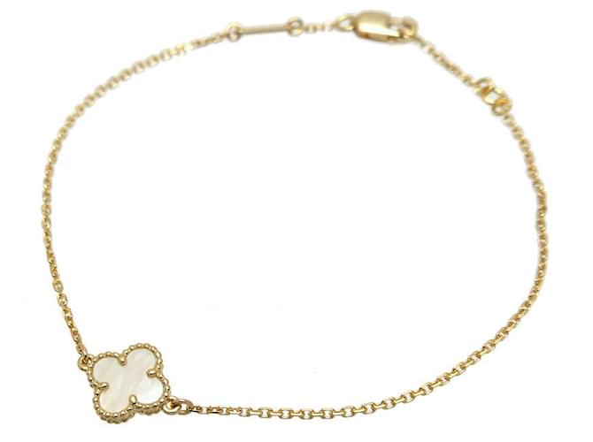 Van Cleef & Arpels 18K Mother of Pearl Sweet Alhambra Bracelet Golden  ref.1310753