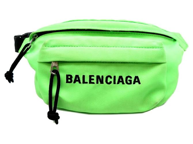 Balenciaga Bolsa de Cinto com Logo Verde Lona  ref.1310758