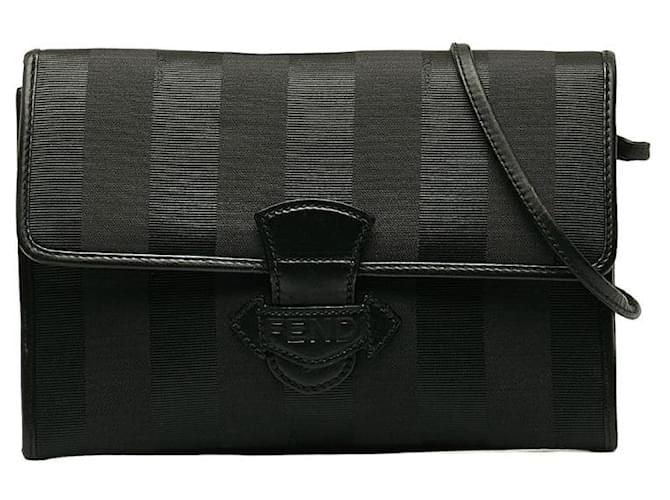 Fendi Black Striped Crossbody Bag Nylon  ref.1310788