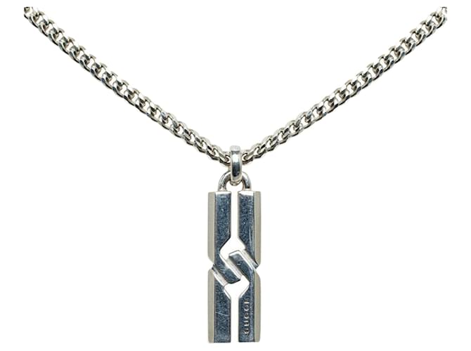 Gucci Silver Knot Infinity Necklace Silvery  ref.1310800
