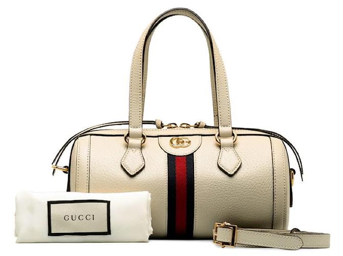 Gucci Leather Ophidia Boston Bag White Pony-style calfskin  ref.1310819