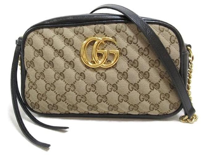 Gucci GG Supreme Marmont Crossbody Bag Brown Cloth  ref.1310824
