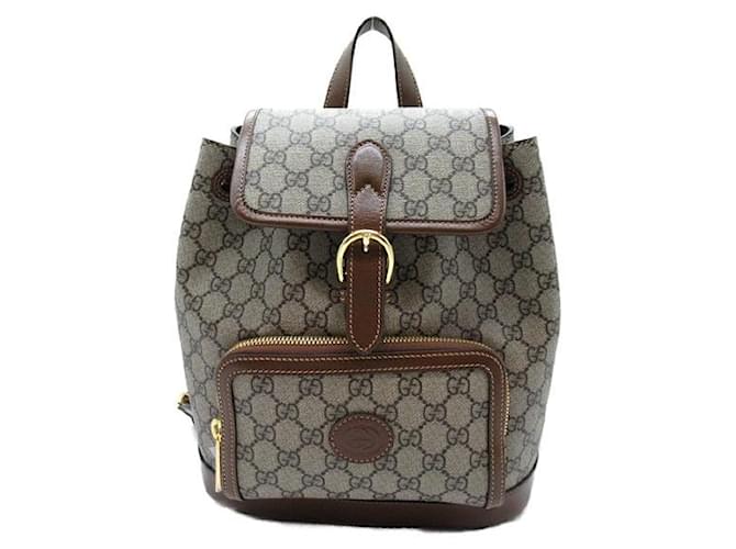 Gucci GG Supreme Backpack Brown Cloth  ref.1310828