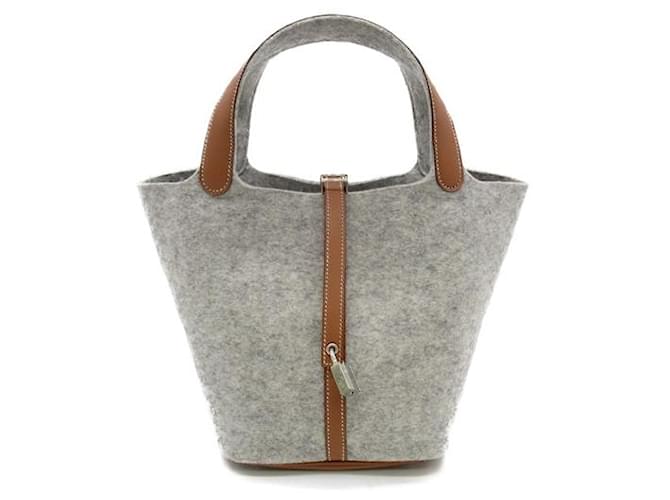 Hermès Feutre Picotin Lock 22 Grey Wool  ref.1310841