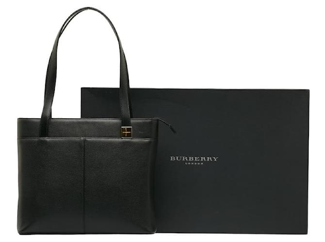 Burberry Leather Tote Bag Black Pony-style calfskin  ref.1310846