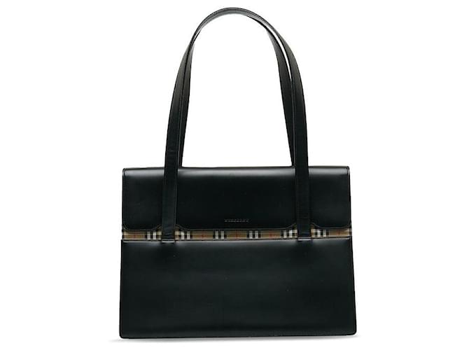 Burberry Leather Tote Bag Black Pony-style calfskin  ref.1310852