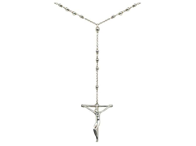 Tiffany & Co Silver Rosary Chain Necklace Silvery  ref.1310867