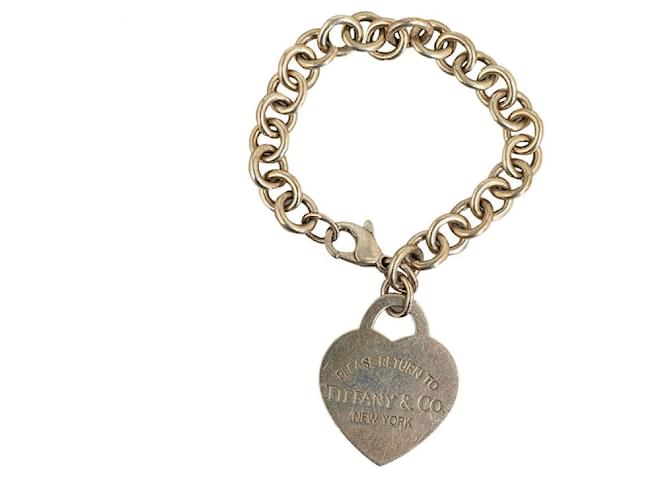 Tiffany & Co Return to Tiffany Heart Tag Bracelet Silvery Silver  ref.1310868