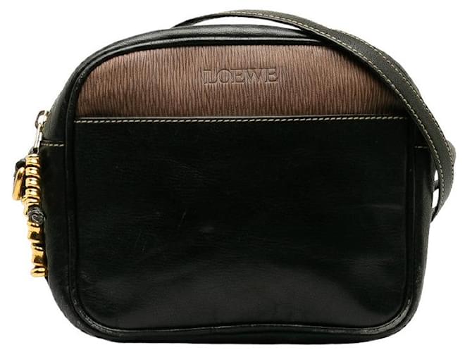 Loewe Leather & Suede Velazquez Twist Crossbody Bag Black  ref.1310877