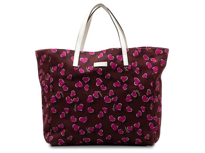 Gucci Canvas Heartbit Tote Bag Purple Cloth  ref.1310882