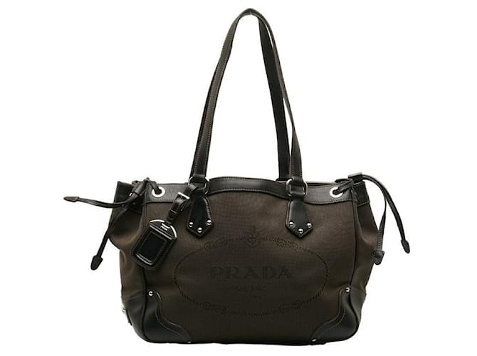 Prada Canapa Logo Shoulder Bag Brown Cloth  ref.1310899