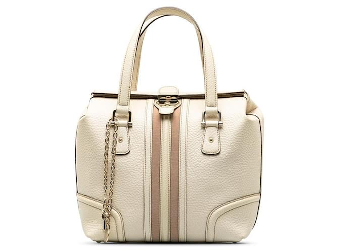 Gucci Leather Treasure Boston Bag White Pony-style calfskin  ref.1310902