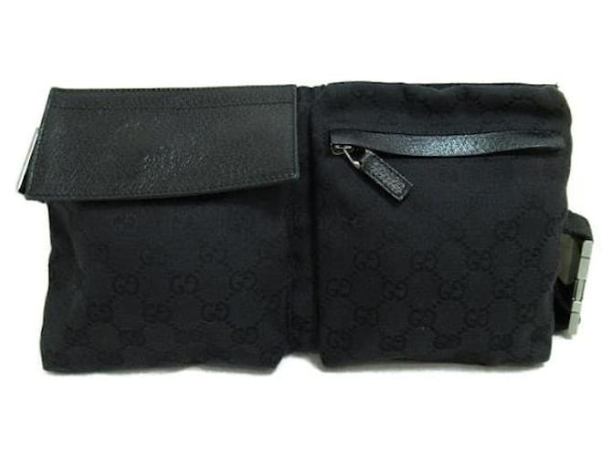 Gucci GG Canvas Waist Bum Bag Black Cloth  ref.1310906