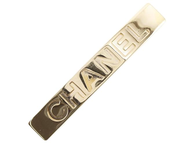 Chanel Barette de cabelo Valleta com logotipo Dourado  ref.1310914