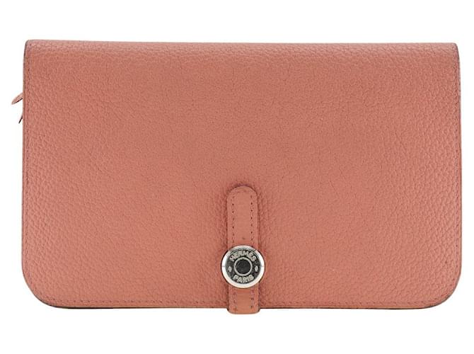 Hermès Togo Dogon Brieftasche Pink Kalbähnliches Kalb  ref.1310918
