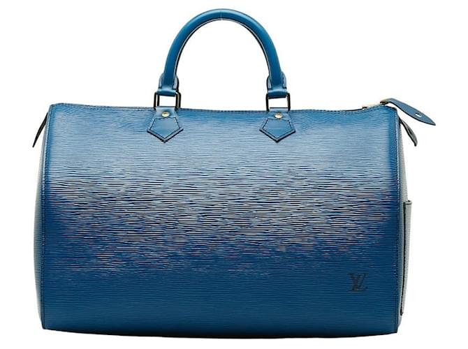 Louis Vuitton Epi Speedy 35 Azul Becerro  ref.1310994