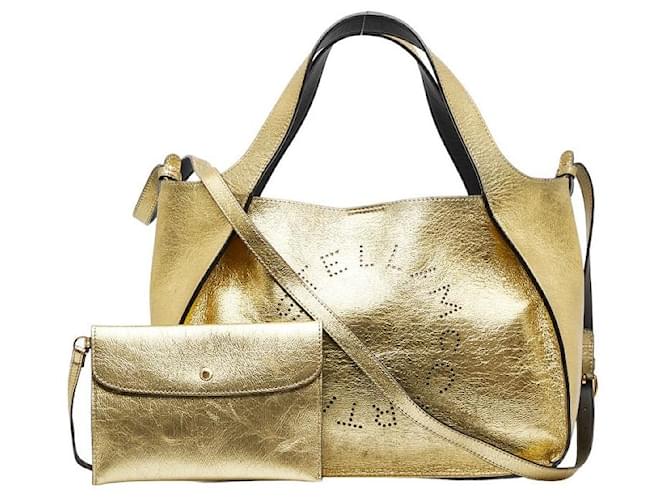 Stella Mc Cartney Metallic Leather Shoulder Bag Golden Pony-style calfskin  ref.1311022