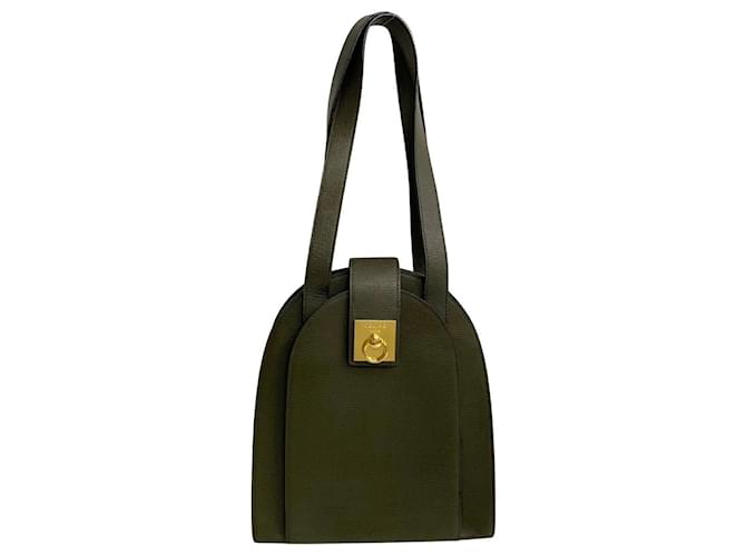 Céline Leather Tote Bag Green Pony-style calfskin  ref.1311056
