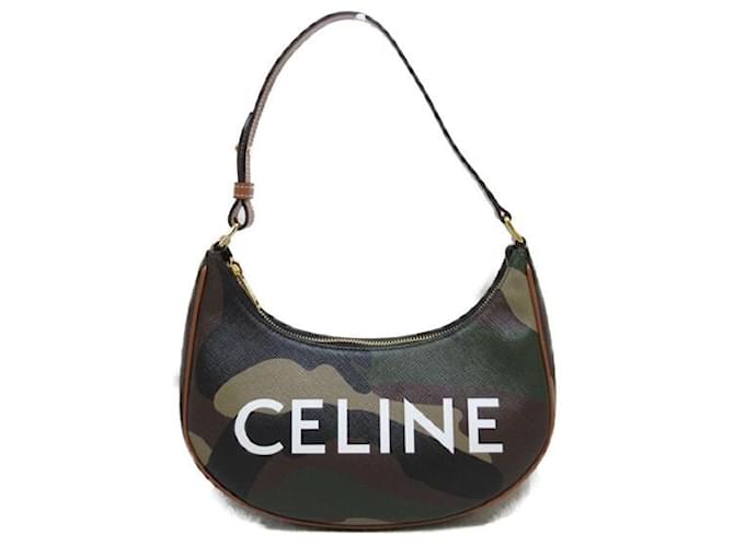 Céline Ava Logo Shoulder Bag Green  ref.1311072
