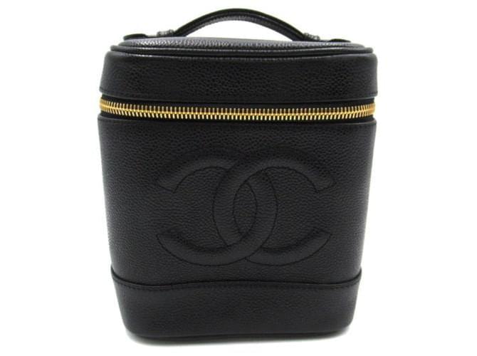 Vanity Chanel Beauty case verticale CC Caviar Nero  ref.1311083