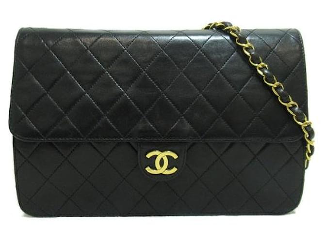 Chanel Quilted CC Flap Crossbody Bag Black Leather  ref.1311091