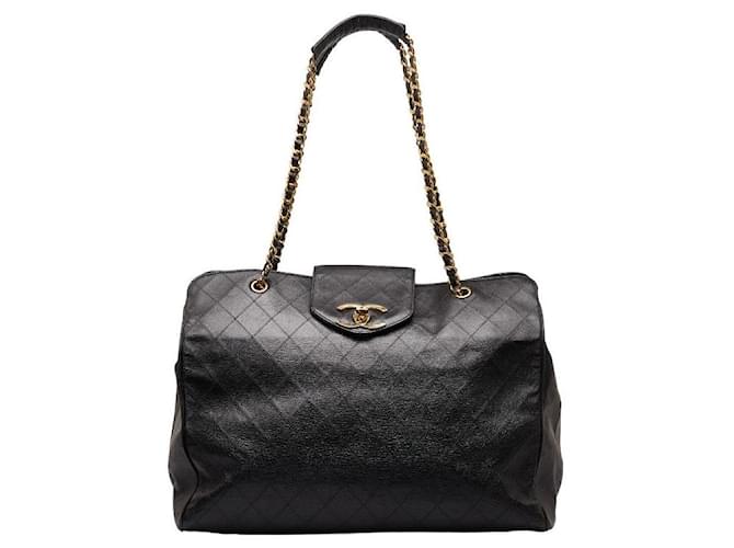 Chanel Quilted CC Supermodel Tote Black Pony-style calfskin  ref.1311096