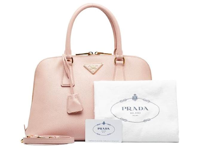 Prada Saffiano Lux Dome Bag Pink Pony-style calfskin  ref.1311180