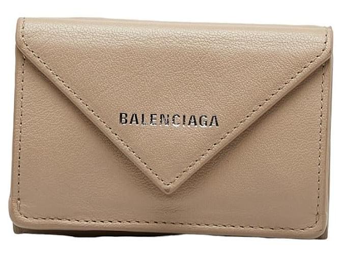 Balenciaga Leather Papier Wallet Brown Pony-style calfskin  ref.1311192