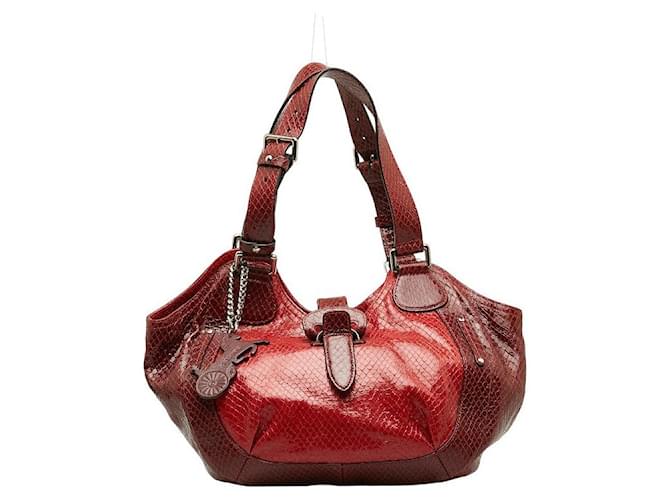 Céline Leather Shoulder Bag Red  ref.1311226