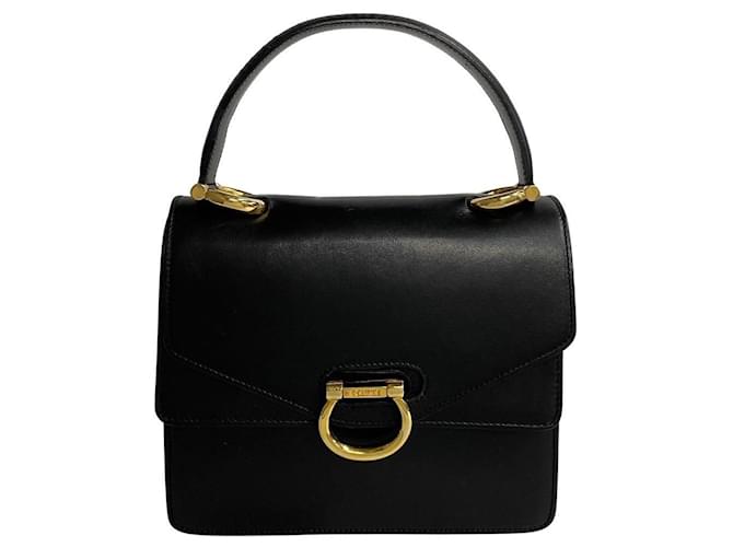Céline Leather Flap Handbag Black Pony-style calfskin  ref.1311231