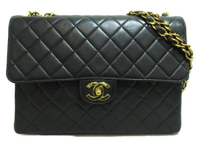 Chanel Jumbo Classic Single Flap Bag Negro Piel de cordero  ref.1311234